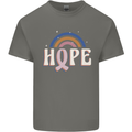 Breast Cancer Awareness Hope Mens Cotton T-Shirt Tee Top Charcoal