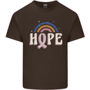Breast Cancer Awareness Hope Mens Cotton T-Shirt Tee Top Dark Chocolate