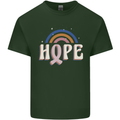 Breast Cancer Awareness Hope Mens Cotton T-Shirt Tee Top Forest Green