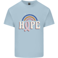 Breast Cancer Awareness Hope Mens Cotton T-Shirt Tee Top Light Blue