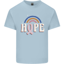 Breast Cancer Awareness Hope Mens Cotton T-Shirt Tee Top Light Blue