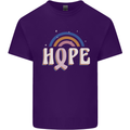 Breast Cancer Awareness Hope Mens Cotton T-Shirt Tee Top Purple