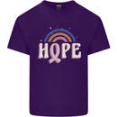 Breast Cancer Awareness Hope Mens Cotton T-Shirt Tee Top Purple