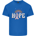 Breast Cancer Awareness Hope Mens Cotton T-Shirt Tee Top Royal Blue