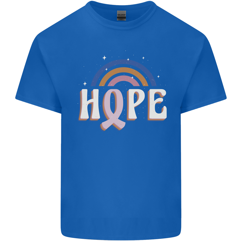 Breast Cancer Awareness Hope Mens Cotton T-Shirt Tee Top Royal Blue