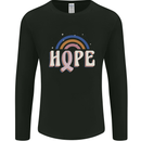Breast Cancer Awareness Hope Mens Long Sleeve T-Shirt Black