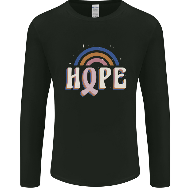 Breast Cancer Awareness Hope Mens Long Sleeve T-Shirt Black