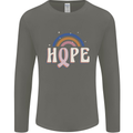 Breast Cancer Awareness Hope Mens Long Sleeve T-Shirt Charcoal