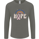 Breast Cancer Awareness Hope Mens Long Sleeve T-Shirt Charcoal