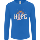 Breast Cancer Awareness Hope Mens Long Sleeve T-Shirt Royal Blue