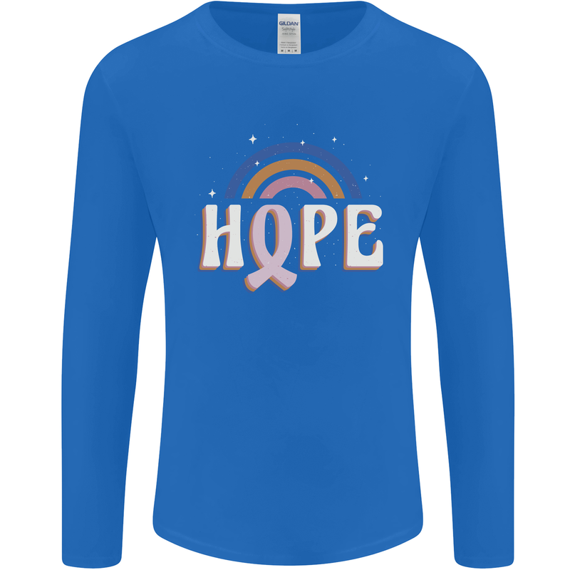 Breast Cancer Awareness Hope Mens Long Sleeve T-Shirt Royal Blue