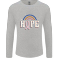 Breast Cancer Awareness Hope Mens Long Sleeve T-Shirt Sports Grey
