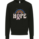 Breast Cancer Awareness Hope Mens Sweatshirt Jumper Black