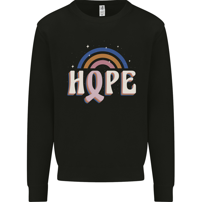 Breast Cancer Awareness Hope Mens Sweatshirt Jumper Black