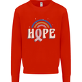 Breast Cancer Awareness Hope Mens Sweatshirt Jumper Bright Red