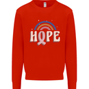 Breast Cancer Awareness Hope Mens Sweatshirt Jumper Bright Red