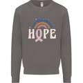 Breast Cancer Awareness Hope Mens Sweatshirt Jumper Charcoal