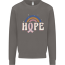 Breast Cancer Awareness Hope Mens Sweatshirt Jumper Charcoal