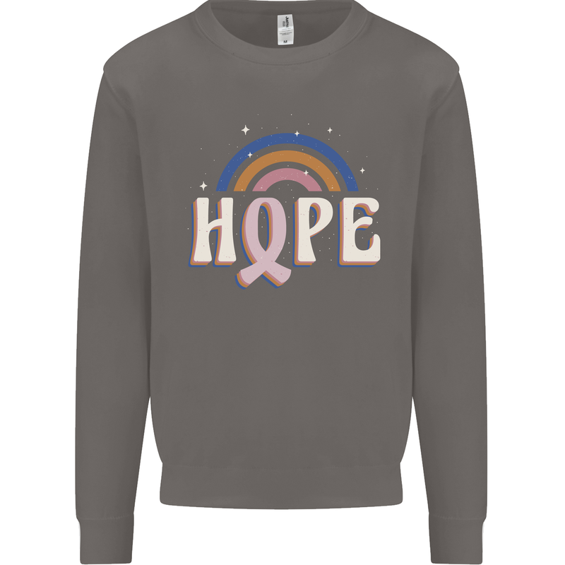 Breast Cancer Awareness Hope Mens Sweatshirt Jumper Charcoal