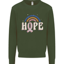 Breast Cancer Awareness Hope Mens Sweatshirt Jumper Forest Green