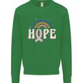 Breast Cancer Awareness Hope Mens Sweatshirt Jumper Irish Green