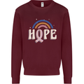Breast Cancer Awareness Hope Mens Sweatshirt Jumper Maroon