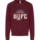 Breast Cancer Awareness Hope Mens Sweatshirt Jumper Maroon