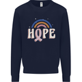 Breast Cancer Awareness Hope Mens Sweatshirt Jumper Navy Blue