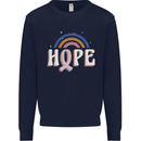 Breast Cancer Awareness Hope Mens Sweatshirt Jumper Navy Blue