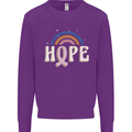 Breast Cancer Awareness Hope Mens Sweatshirt Jumper Purple
