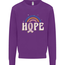 Breast Cancer Awareness Hope Mens Sweatshirt Jumper Purple