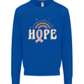 Breast Cancer Awareness Hope Mens Sweatshirt Jumper Royal Blue