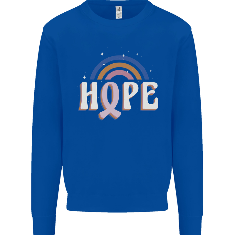 Breast Cancer Awareness Hope Mens Sweatshirt Jumper Royal Blue