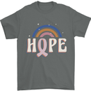 Breast Cancer Awareness Hope Mens T-Shirt 100% Cotton Charcoal