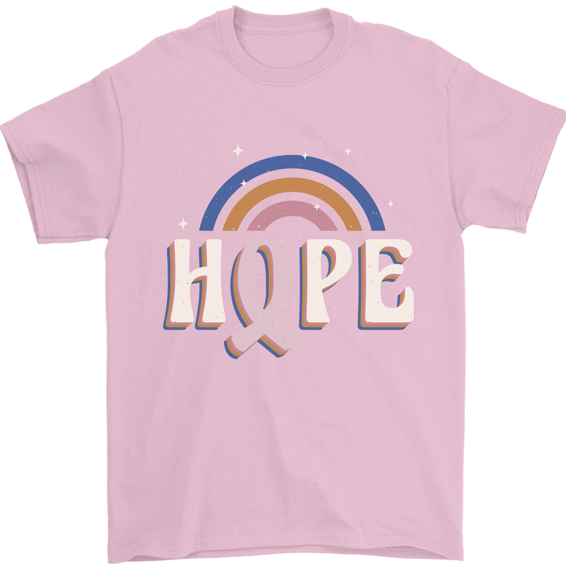 Breast Cancer Awareness Hope Mens T-Shirt 100% Cotton Light Pink