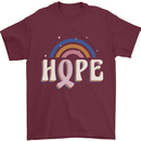 Breast Cancer Awareness Hope Mens T-Shirt 100% Cotton Maroon