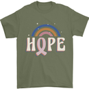Breast Cancer Awareness Hope Mens T-Shirt 100% Cotton Military Green