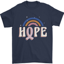 Breast Cancer Awareness Hope Mens T-Shirt 100% Cotton Navy Blue