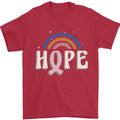 Breast Cancer Awareness Hope Mens T-Shirt 100% Cotton Red