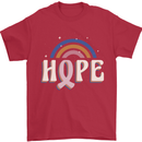 Breast Cancer Awareness Hope Mens T-Shirt 100% Cotton Red