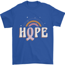 Breast Cancer Awareness Hope Mens T-Shirt 100% Cotton Royal Blue