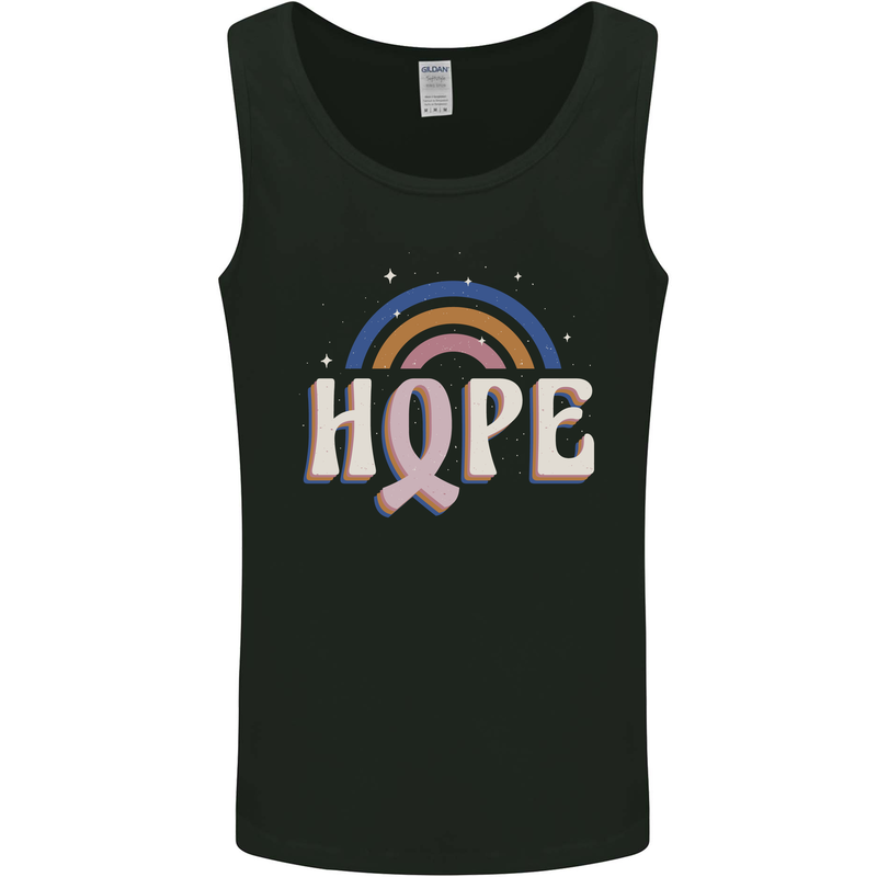 Breast Cancer Awareness Hope Mens Vest Tank Top Black