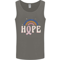 Breast Cancer Awareness Hope Mens Vest Tank Top Charcoal