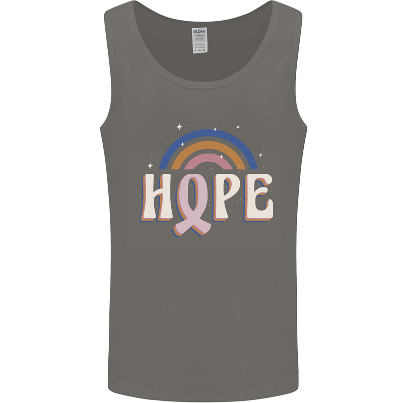 Breast Cancer Awareness Hope Mens Vest Tank Top Charcoal