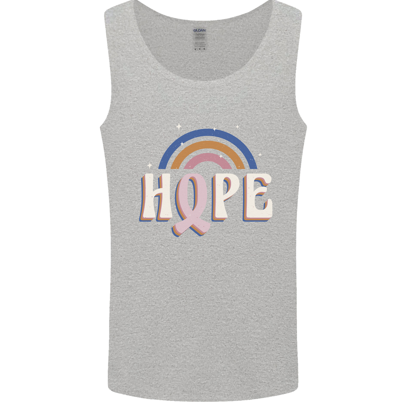 Breast Cancer Awareness Hope Mens Vest Tank Top Sports Grey