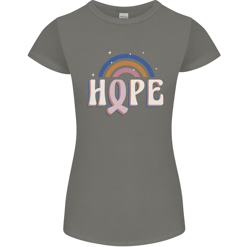 Breast Cancer Awareness Hope Womens Petite Cut T-Shirt Charcoal