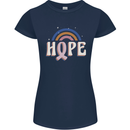 Breast Cancer Awareness Hope Womens Petite Cut T-Shirt Navy Blue