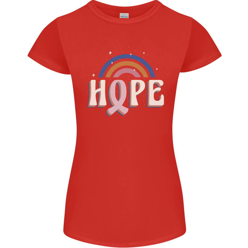 Breast Cancer Awareness Hope Womens Petite Cut T-Shirt Red