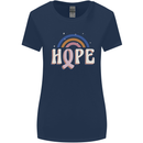Breast Cancer Awareness Hope Womens Wider Cut T-Shirt Navy Blue