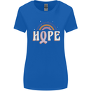 Breast Cancer Awareness Hope Womens Wider Cut T-Shirt Royal Blue